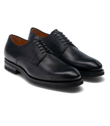 Formal black leather lace up shoes for men