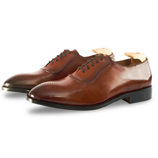 Belfast tan leather Oxford formal shoes for men, handcrafted premium leather footwear