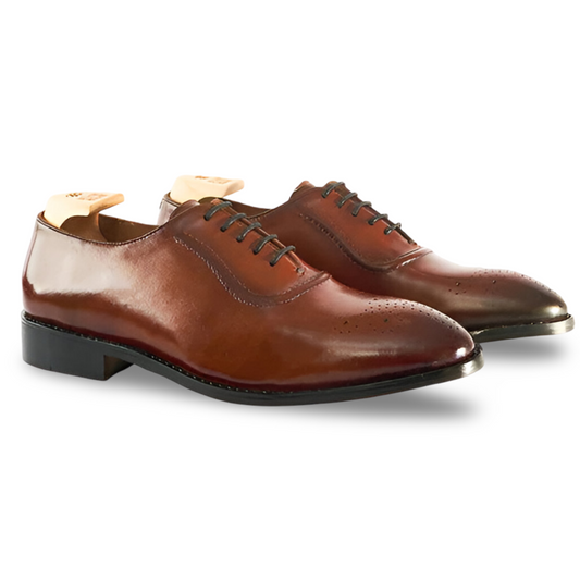 Belfast tan leather Oxford formal shoes for men, handcrafted premium leather footwear