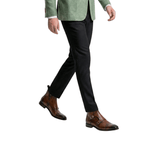 Brown Leather Double Monk Strap Boots for Men