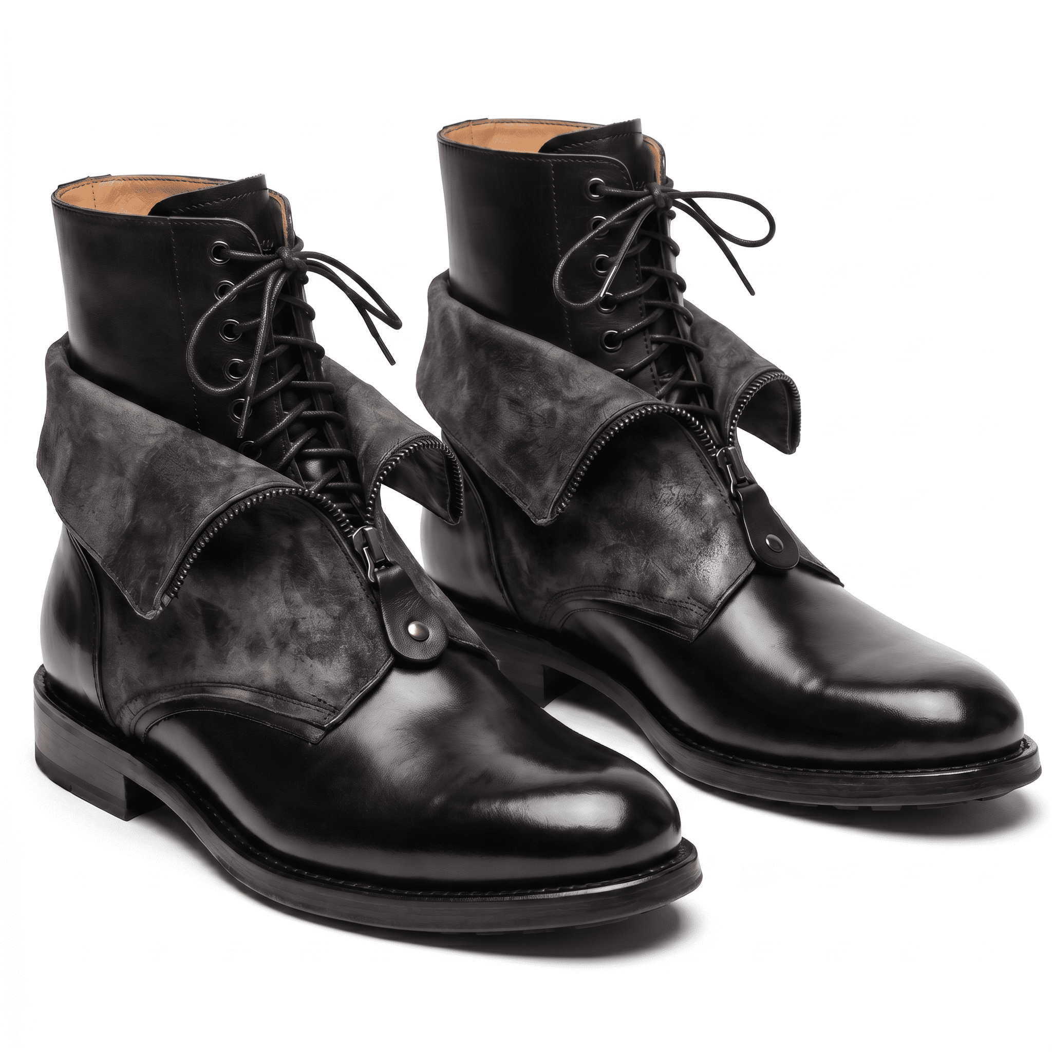 Men's Black Leather Boots Premium Lace-Up Style LexaItaliano Men's Black Leather Boots Premium Lace-Up Style LexaItaliano