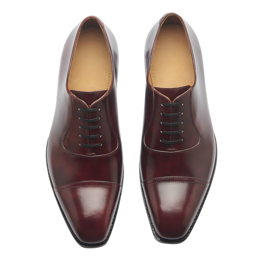 Adele-Adelaide burgundy museum calf Oxford shoes – front view