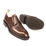 Dark Brown Pebble Leather Derby Shoes for Men