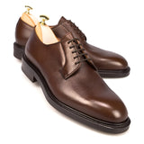 Dark Brown Pebble Leather Derby Shoes for Men