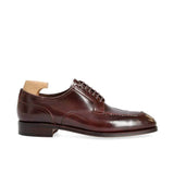 Side view of burgundy cordovan Norwegian welt shoes for office and formal wear