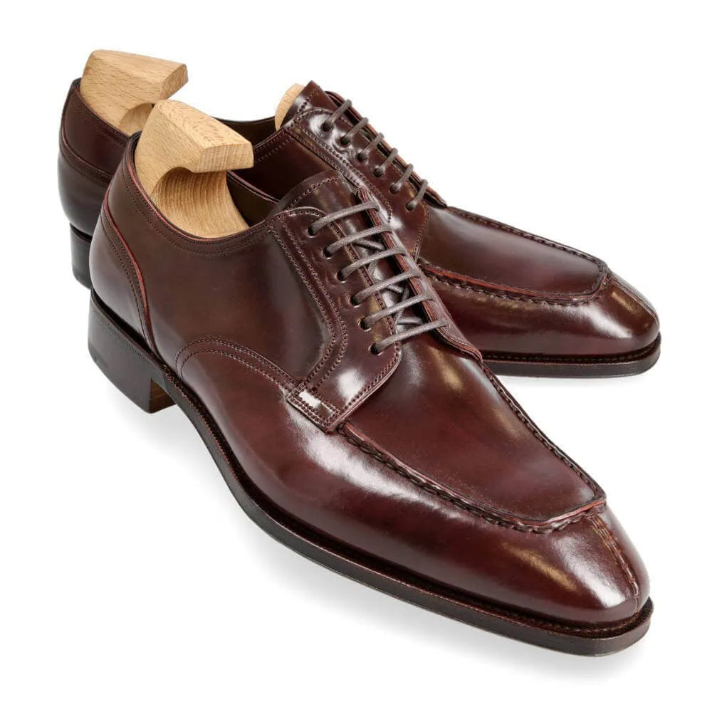 Elegant burgundy leather Norwegian shoes designed for comfort and durability