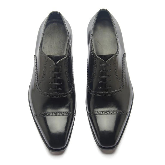 Bemer-X black quarter brogue Oxford shoes – front view