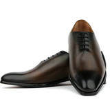 handcrafted brown patina leather oxford shoes