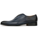 grey patina leather oxford dress shoes for men