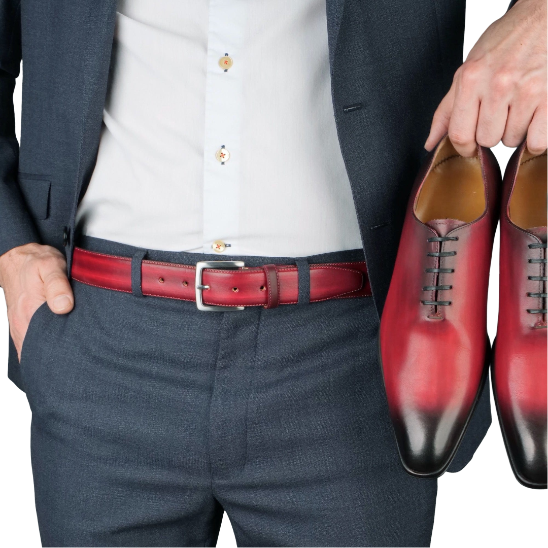 handcrafted oxblood patina leather oxford shoes