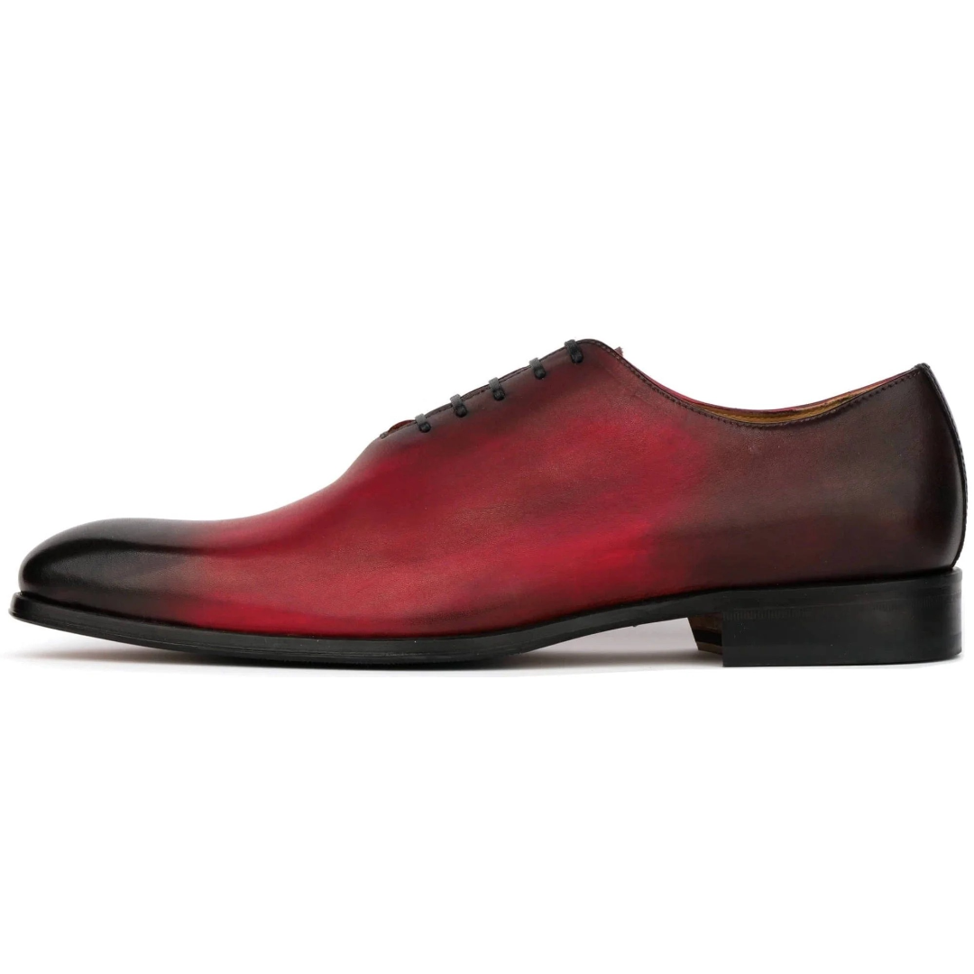 oxblood patina leather oxford dress shoes for men