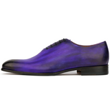 purple patina leather oxford dress shoes for men