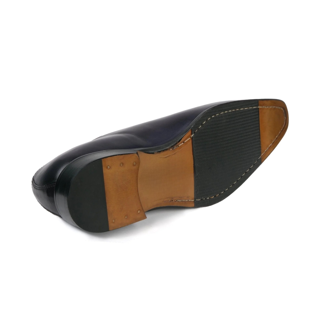 premium leather menβs oxford shoes in blue