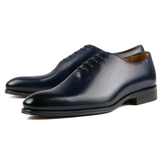 menβs wholecut oxford shoes in blue leather