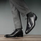 Classic grey wholecut oxford shoes for men with premium lace-up closure