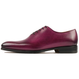 plum leather oxford dress shoes for men