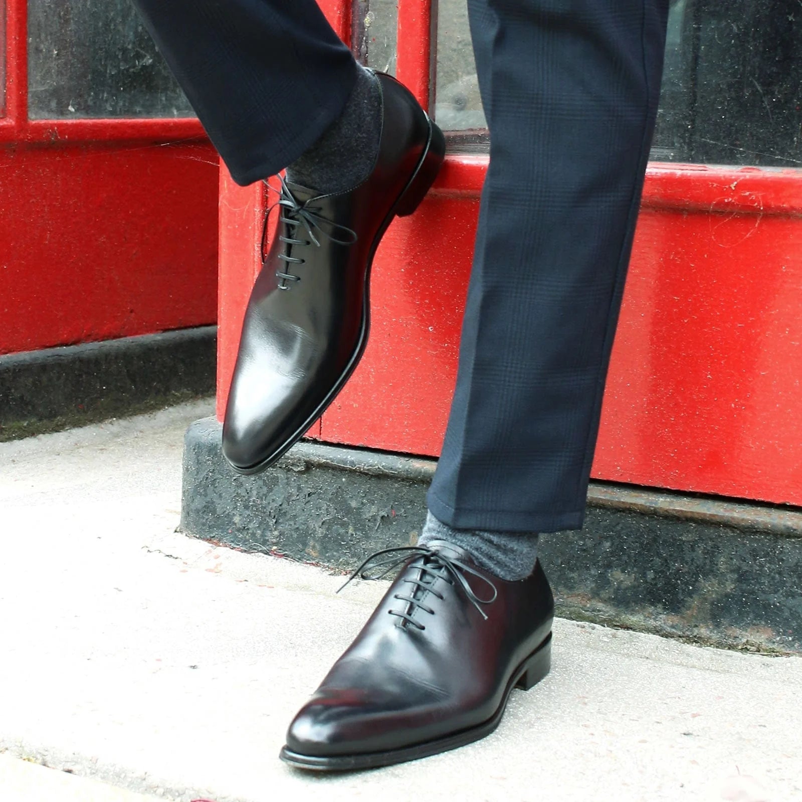 Benson Black Leather Oxford Shoes