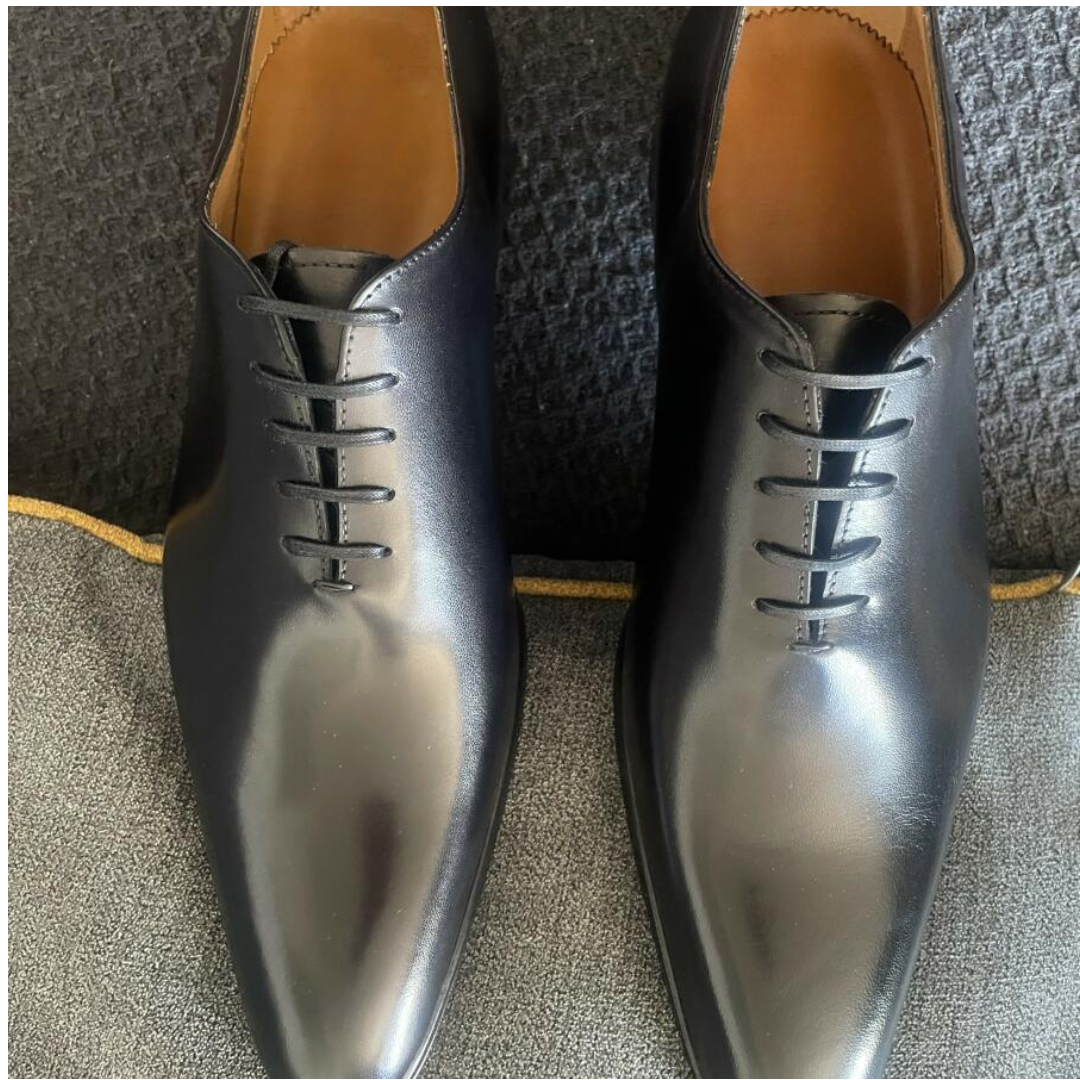 Hand-Polished Black Wholecut Oxford Shoes