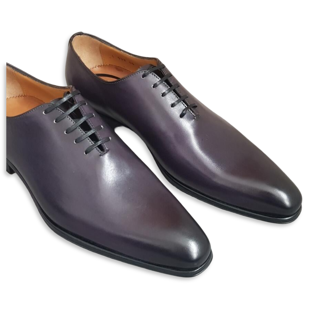 Classic grey wholecut oxford shoes for men with premium lace-up closure