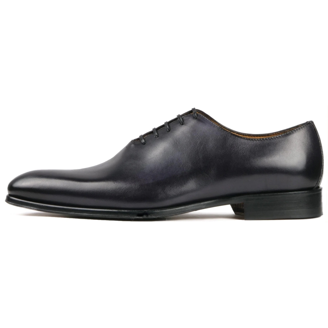 Grey leather Benson wholecut oxford shoes for men with sleek minimalist design