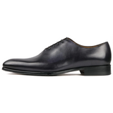 Grey leather Benson wholecut oxford shoes for men with sleek minimalist design
