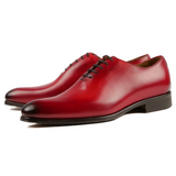 Scarlet red wholecut Oxford shoes