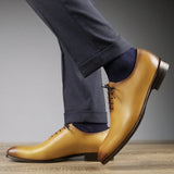 handcrafted almond tan oxford shoes