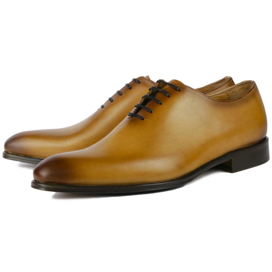 menβs wholecut oxford shoes in almond tan