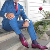 luxury plum leather oxford shoes for men