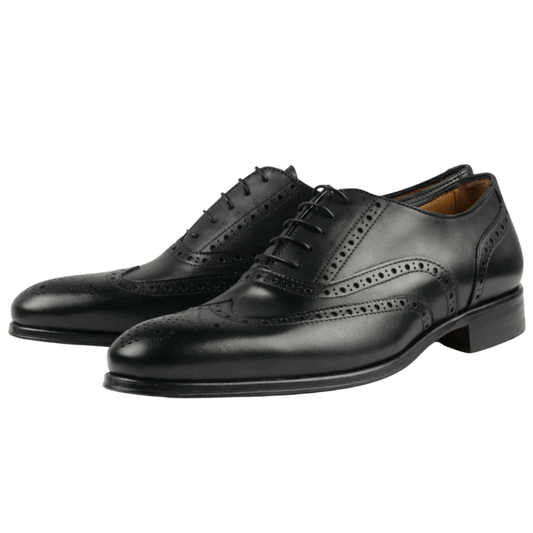 Black Brogue Oxford – Premium Wingtip Leather
