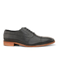 Black crust leather Oxford formal shoes for men featuring durable sole and all-day comfort