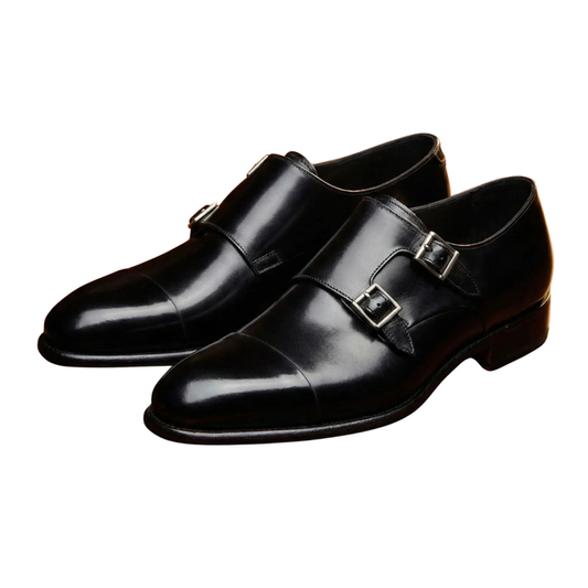 Black Leather Castle Monk Straps