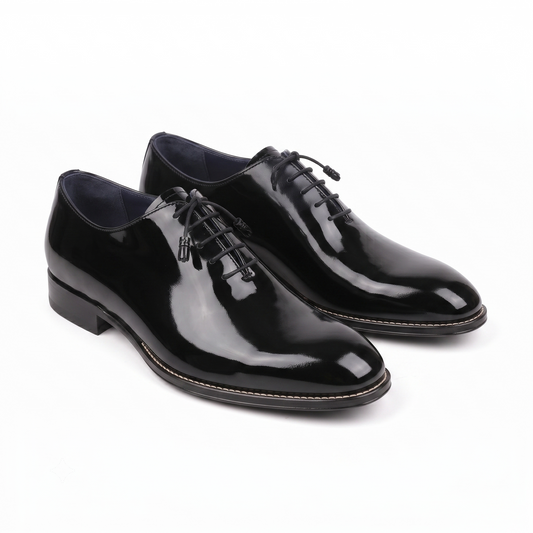 Black Patent Leather Oxford Shoes for Men