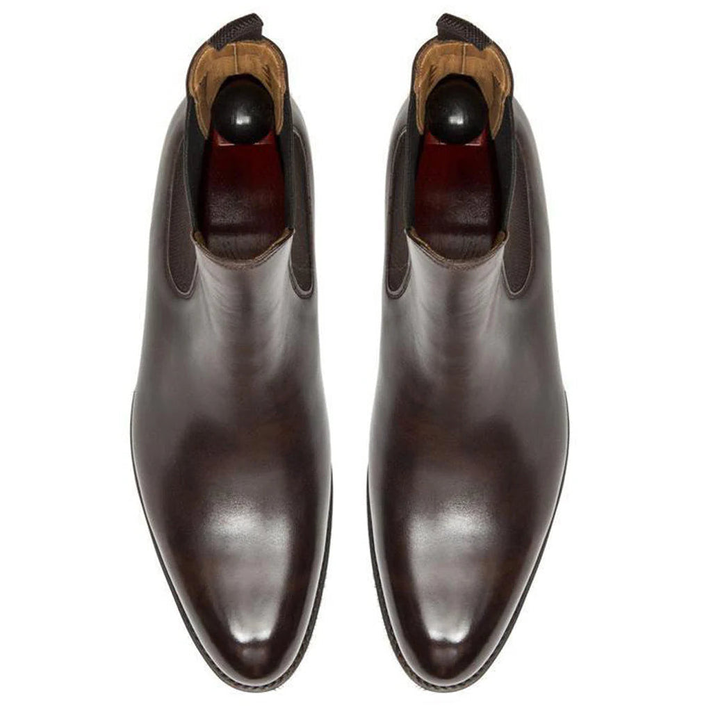 Leather Fenland slip-on Chelsea boots for men, handcrafted premium leather with elastic side panels