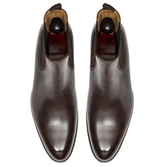 Leather Fenland slip-on Chelsea boots for men, handcrafted premium leather with elastic side panels