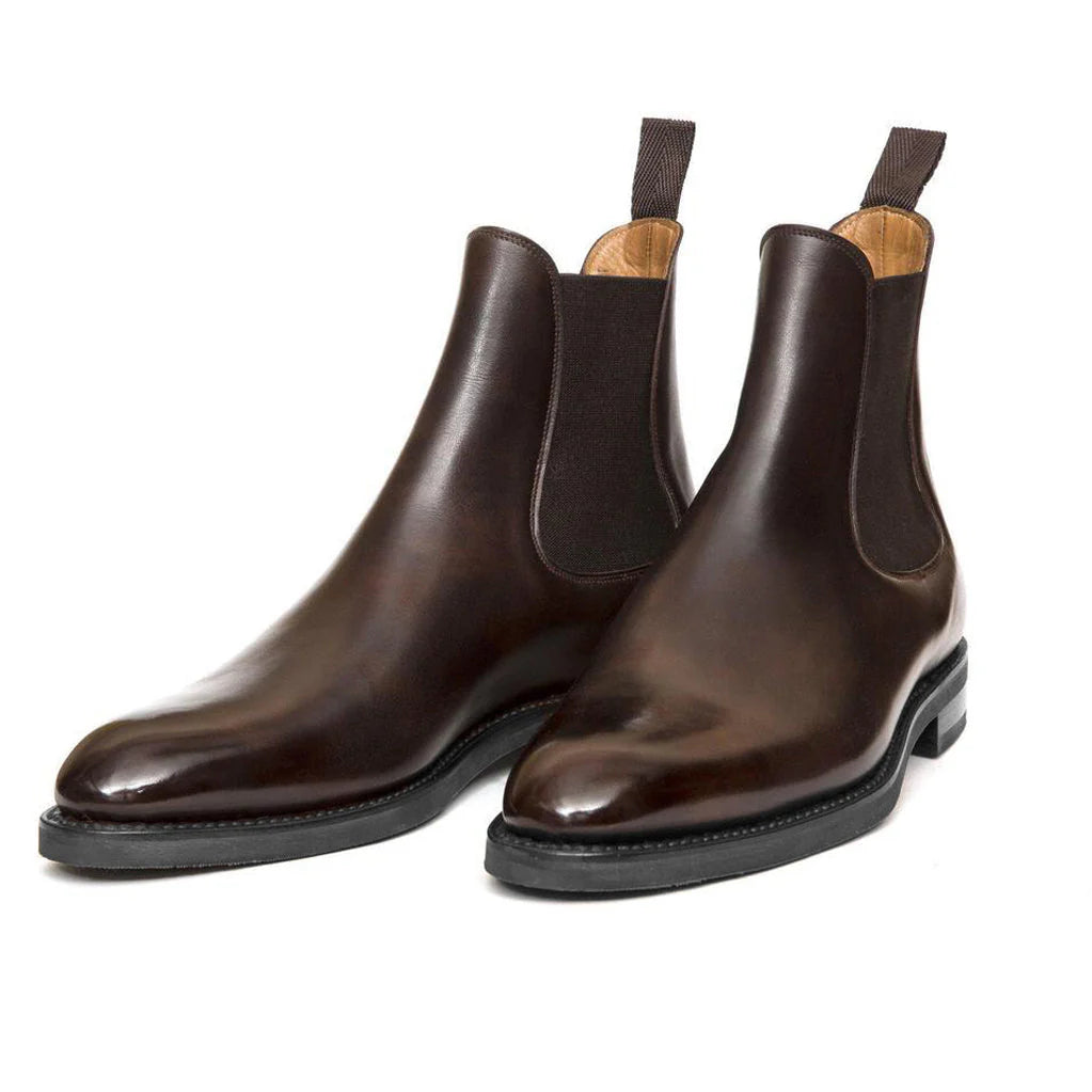 Leather Fenland slip-on Chelsea boots with sturdy heel and durable sole design