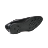 Black wholecut Oxford shoes bottom view