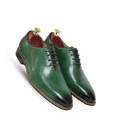 Polished Walnut Handmade Leather Lace-Up Oxford Shoes – Front View