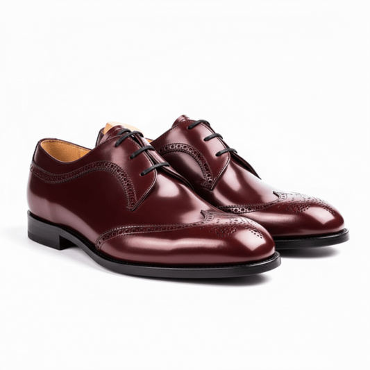 Classic Polished Shiny Leather Derby Shoes
