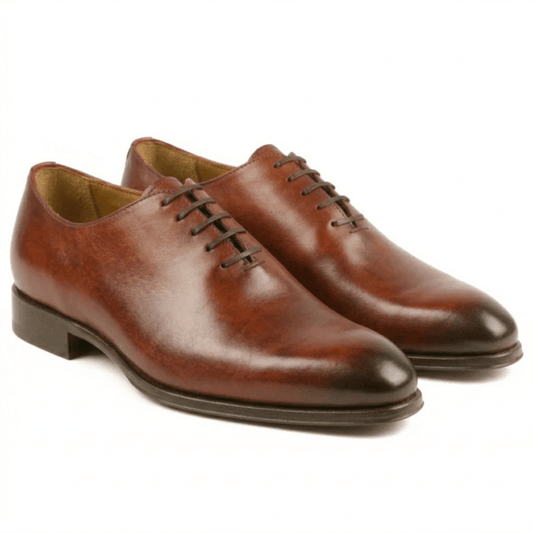 Cognac Wholecut Oxford – Hand-Finished Leather