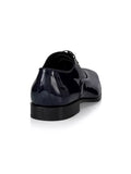 Menβs patent leather dress shoes β back profile