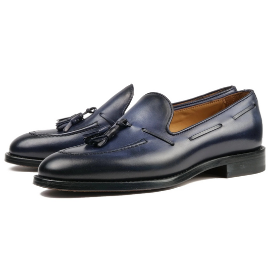 Henley Tassel Loafer β Premium Blue Leather