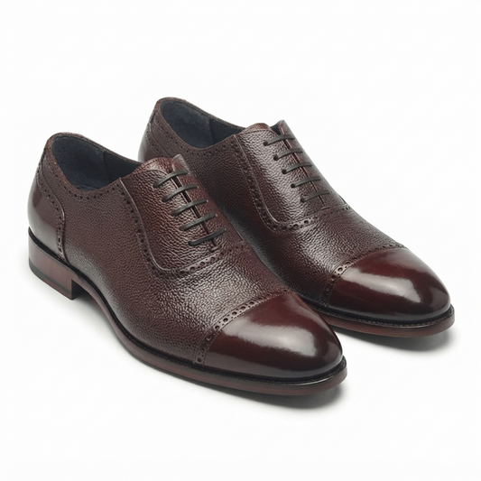Huayra-Adelaide Oxford – Burgundy Textured Leather