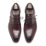 Premium Burgundy Leather Apron Toe Derby Shoes