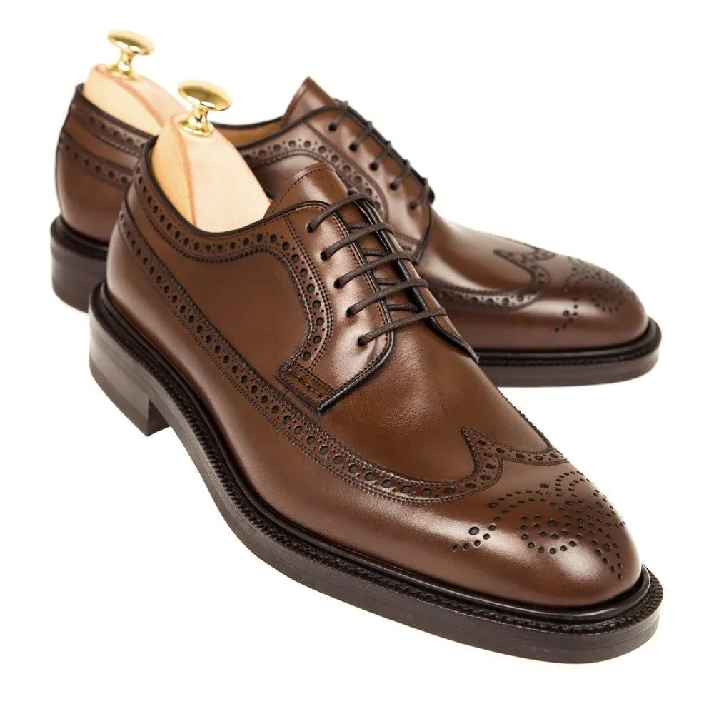 Elegant brown longwing Blucher shoes designed for all-day comfort