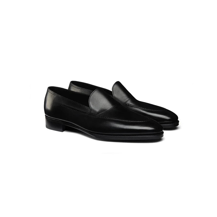 Lorenzo men’s black leather shoes – front view