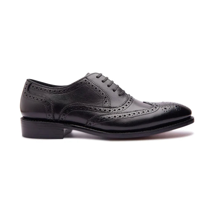 Classic black full brogue Oxford shoes – side view