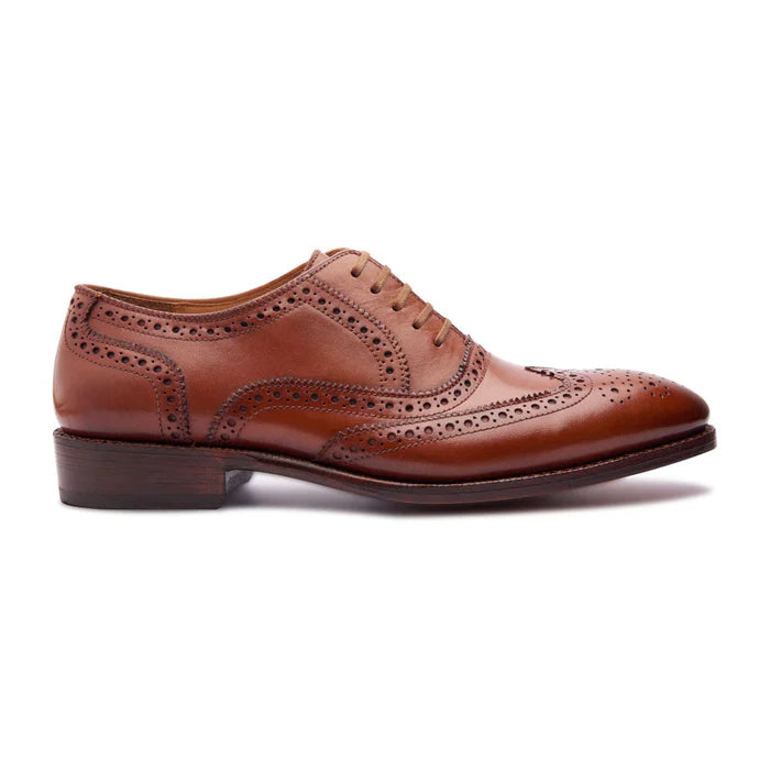 Classic black full brogue Oxford shoes – side view