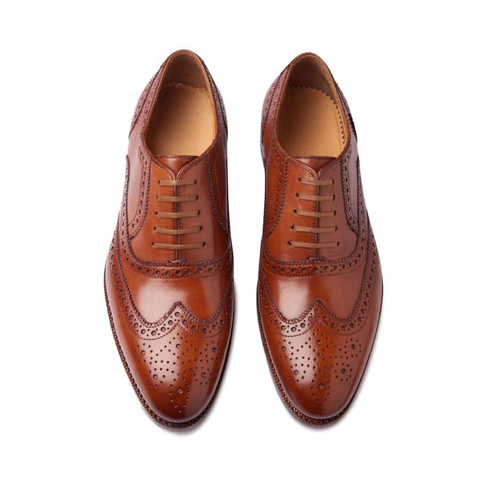 Marcell black full brogue Oxford shoes – front view