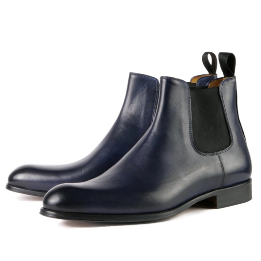 Blue Chelsea boots
